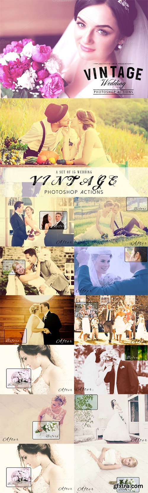 Aesthetic Vintage Wedding PS Actions - CM 327810