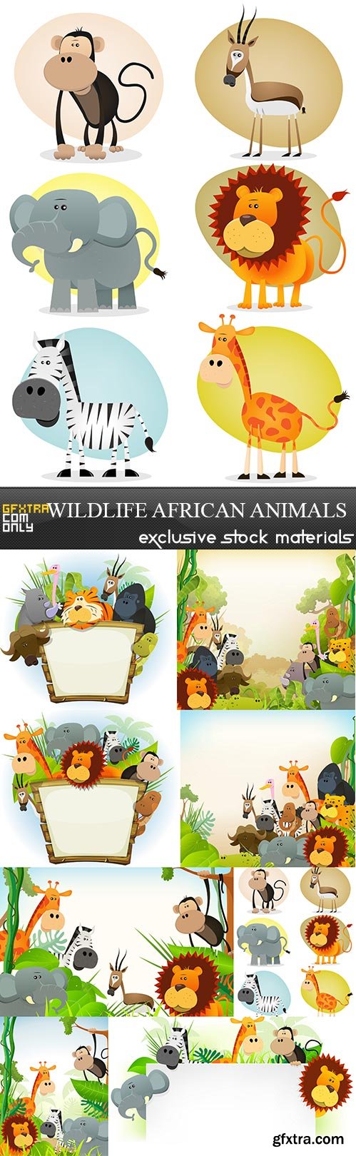 Wildlife African Animals, 8 x EPS