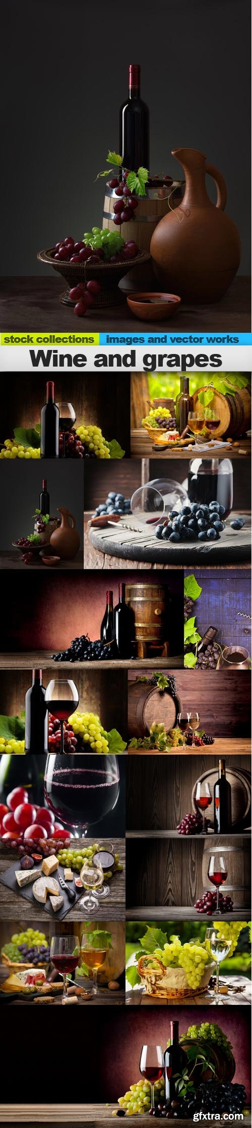 Wine and grapes, 15 x UHQ JPEG