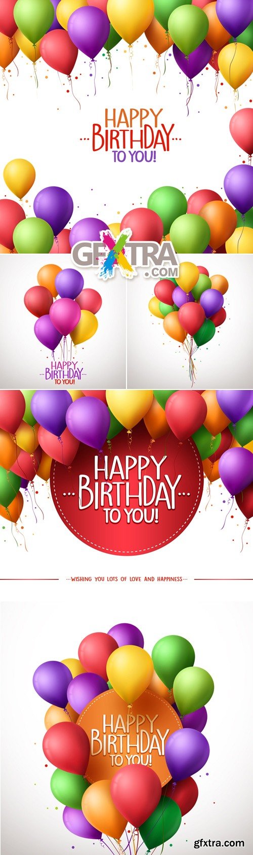 Happy Birthday Postcards Vector