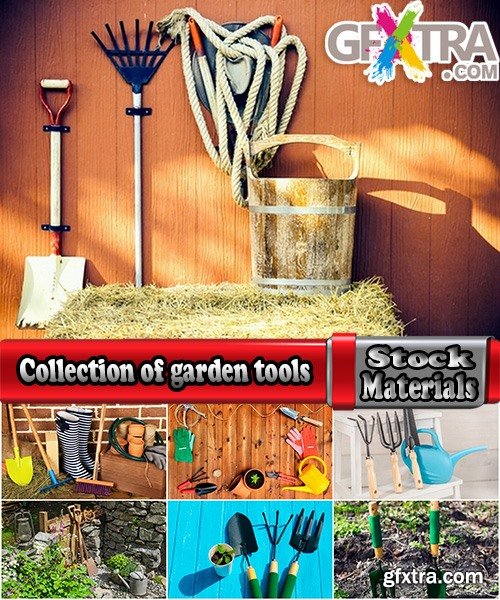 Collection of garden tools shovel pitchfork pruner 25 HQ Jpeg