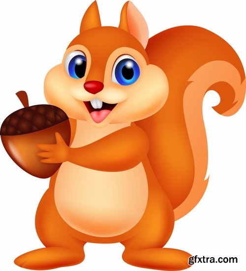 Collection squirrel rodent vector image 25 EPS