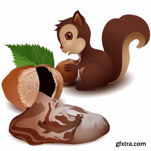 Collection squirrel rodent vector image 25 EPS