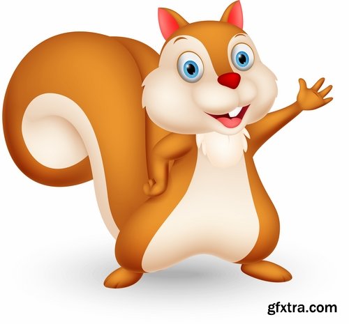 Collection squirrel rodent vector image 25 EPS