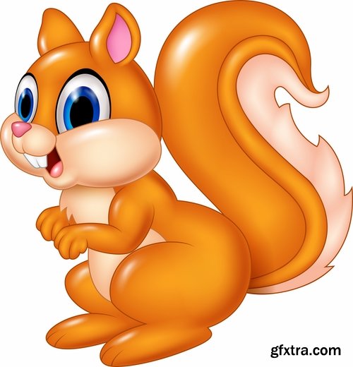 Collection squirrel rodent vector image 25 EPS