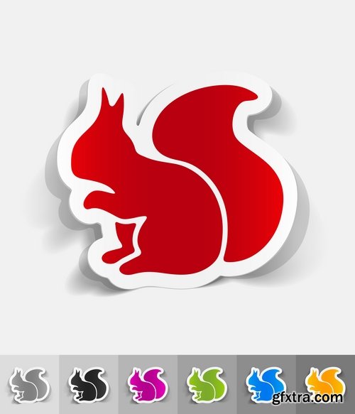 Collection squirrel rodent vector image 25 EPS