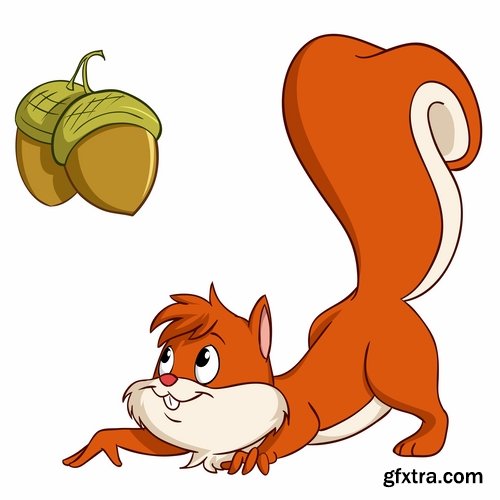 Collection squirrel rodent vector image 25 EPS