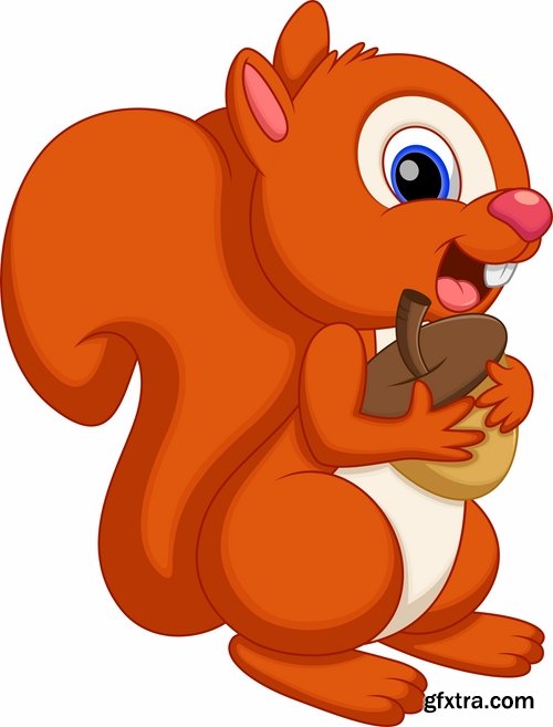 Collection squirrel rodent vector image 25 EPS