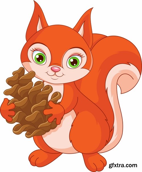 Collection squirrel rodent vector image 25 EPS