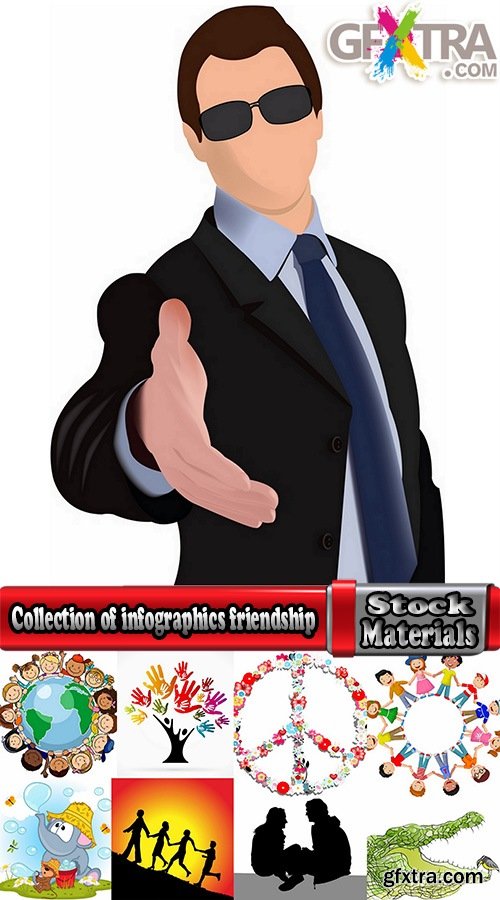 Collection of infographics friendship vector illustration picture 25 EPS