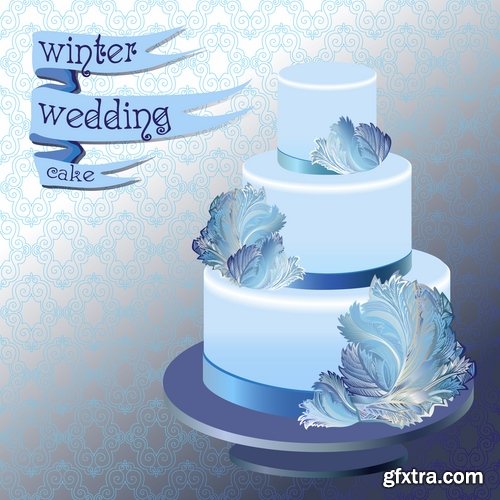 Collection of festive wedding cake birthday celebration vector image 20 EPS