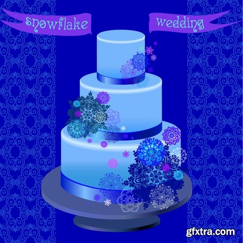 Collection of festive wedding cake birthday celebration vector image 20 EPS