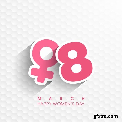 Collection March 8 gift card flyer poster vector image 25 EPS