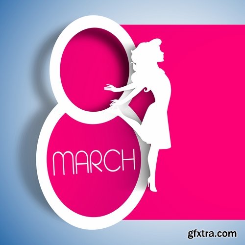 Collection March 8 gift card flyer poster vector image 25 EPS