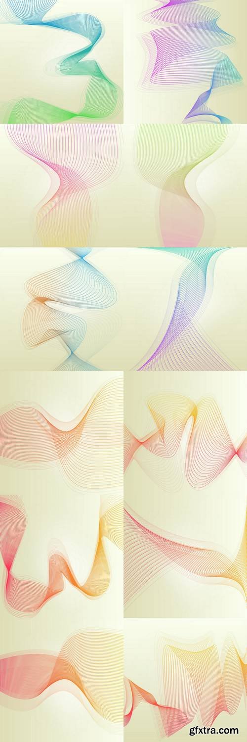Abstract Wave Vintage Retro Lines Background Vector Illustration