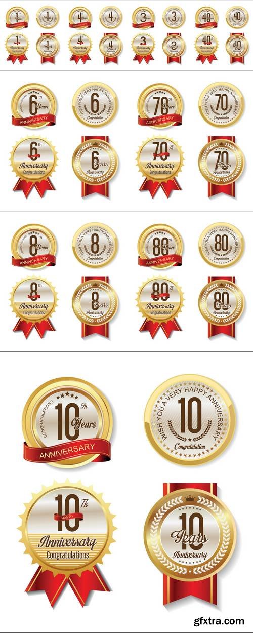 Anniversary Retro Vintage Golden Labels Collection