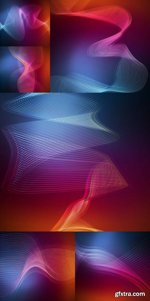 Neon Abstract Background Vector Concept of Transparent Wave