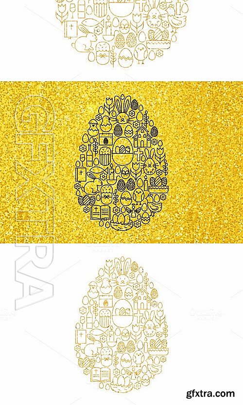 CM - Happy Easter Gold Line Concepts 553840