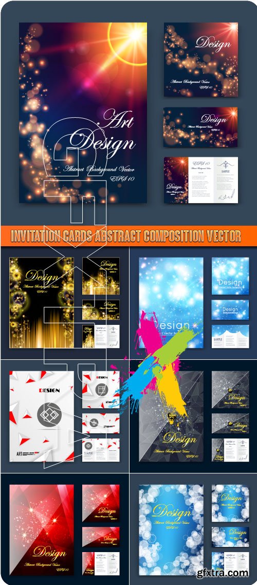 Invitation cards abstract composition vector