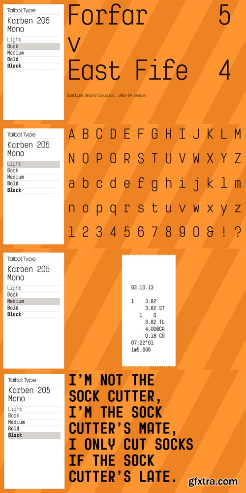 Karben 205 Mono Font Family $99