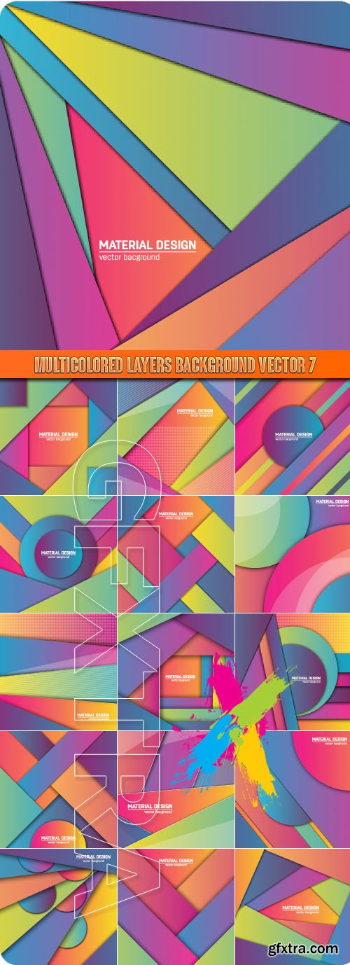 Multicolored layers background vector 7