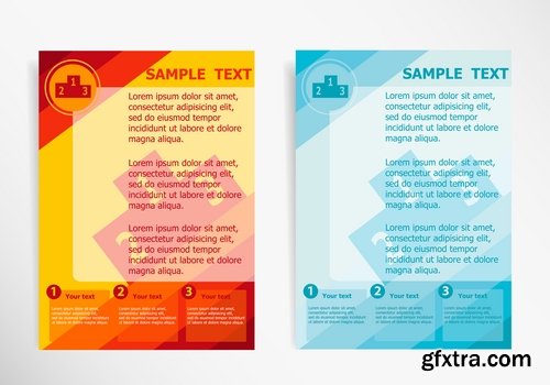 Collection of vector image flyer banner brochure business card 14-25 Eps