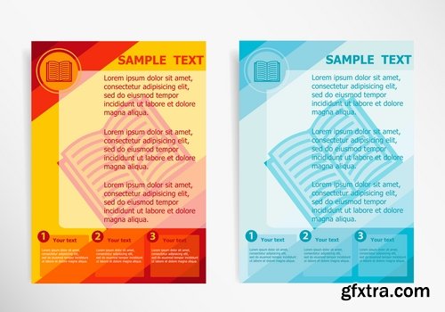 Collection of vector image flyer banner brochure business card 14-25 Eps