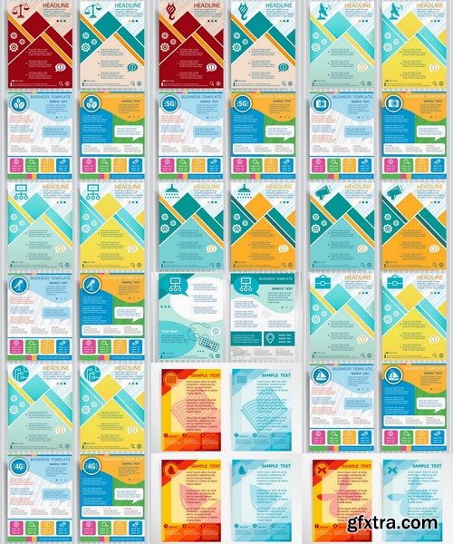 Collection of vector image flyer banner brochure business card 14-25 Eps