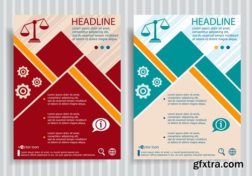 Collection of vector image flyer banner brochure business card 14-25 Eps