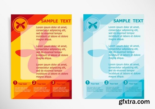 Collection of vector image flyer banner brochure business card 14-25 Eps