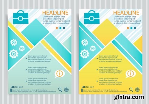 Collection of vector image flyer banner brochure business card 14-25 Eps