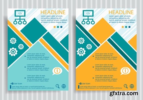 Collection of vector image flyer banner brochure business card 14-25 Eps