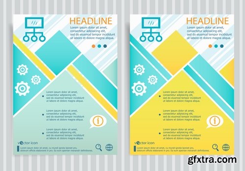 Collection of vector image flyer banner brochure business card 14-25 Eps