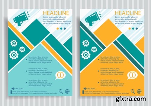 Collection of vector image flyer banner brochure business card 14-25 Eps