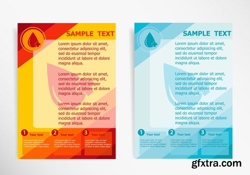 Collection of vector image flyer banner brochure business card 14-25 Eps