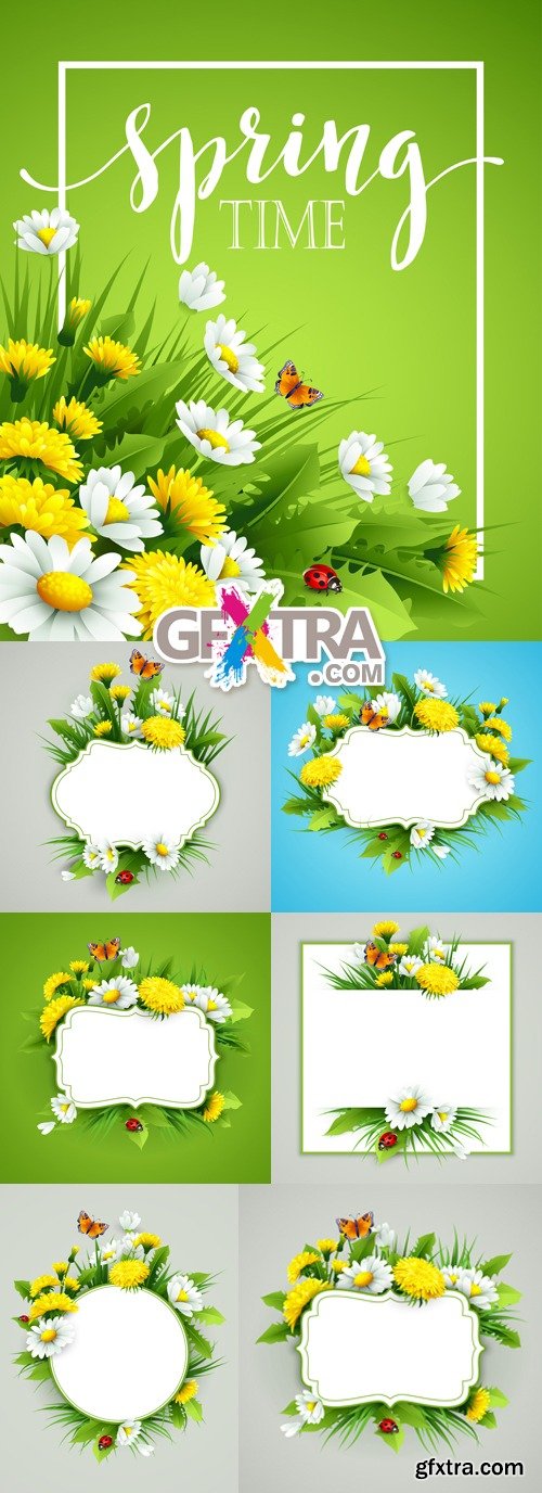 Spring Banners & Backgrounds Vector