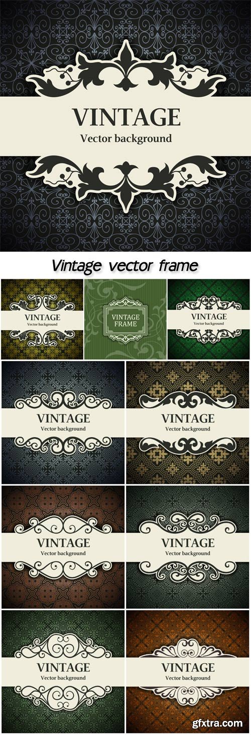 Vintage frame, vector backgrounds with patterns