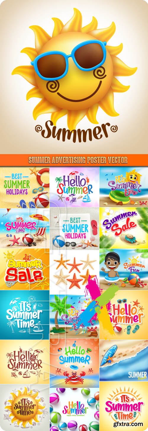 Summer advertising poster vector