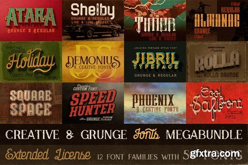 Creative & Grunge Fonts Megabundle