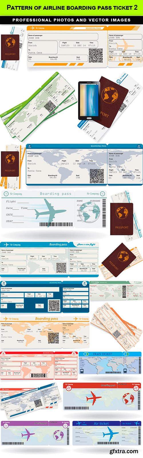 Pattern of airline boarding pass ticket 2