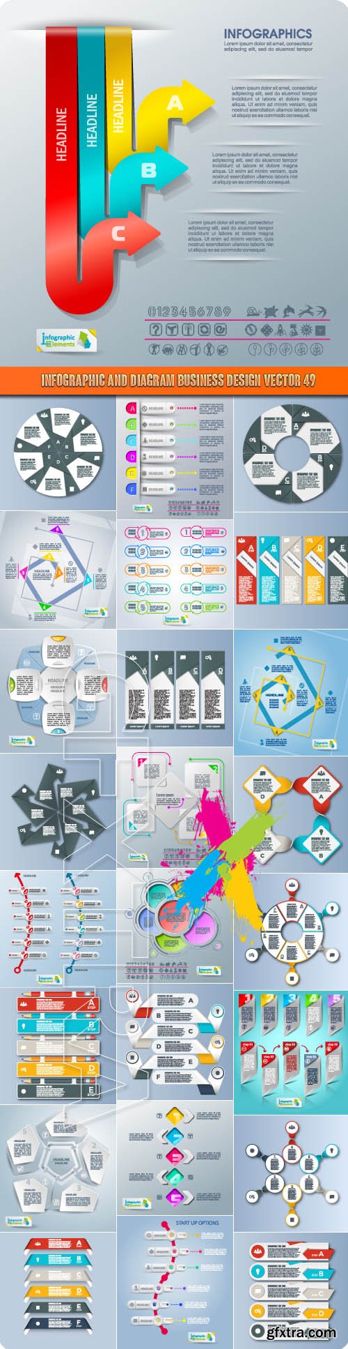 Infographic and diagram business design vector 49