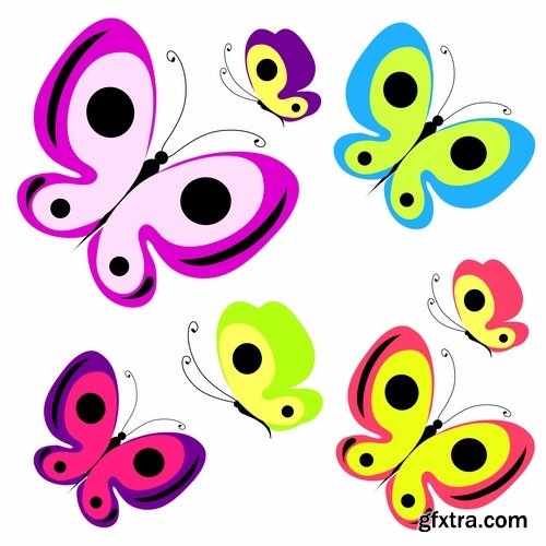 Collection of butterfly wing insect vector image 25 EPS