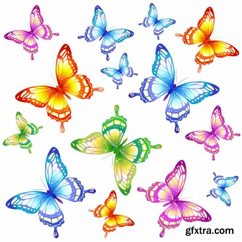 Collection of butterfly wing insect vector image 25 EPS