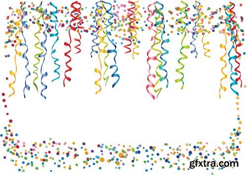 Colorful confetti and streamers 12X EPS