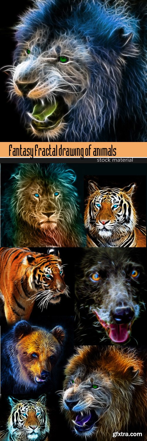 Fantasy Fractal drawing of animals