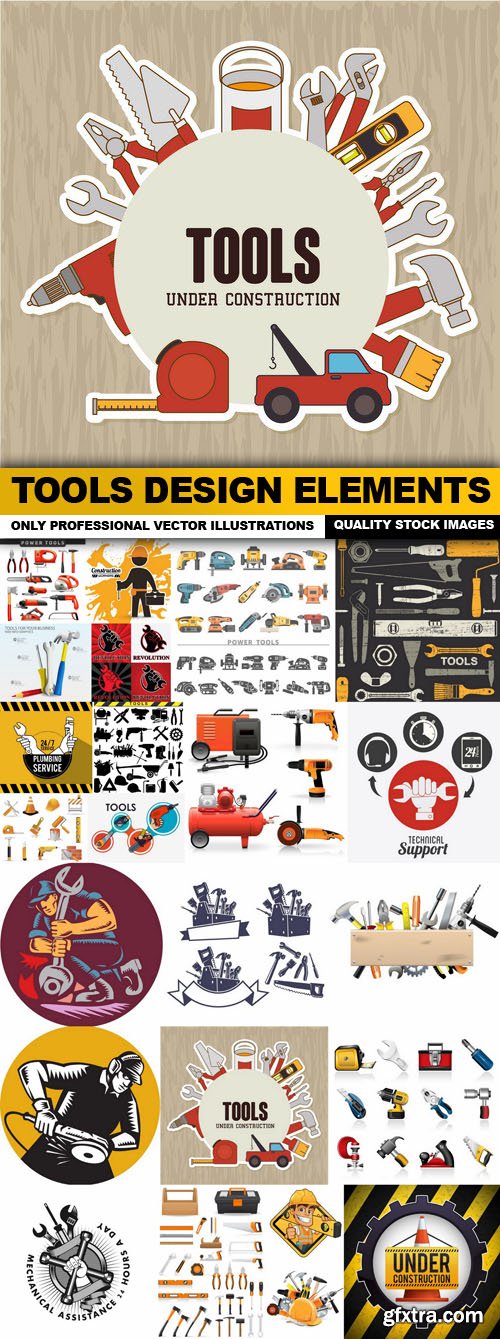 Tools Design Elements - 25 Vector