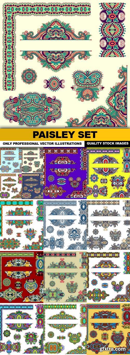 Paisley Set - 15 Vector