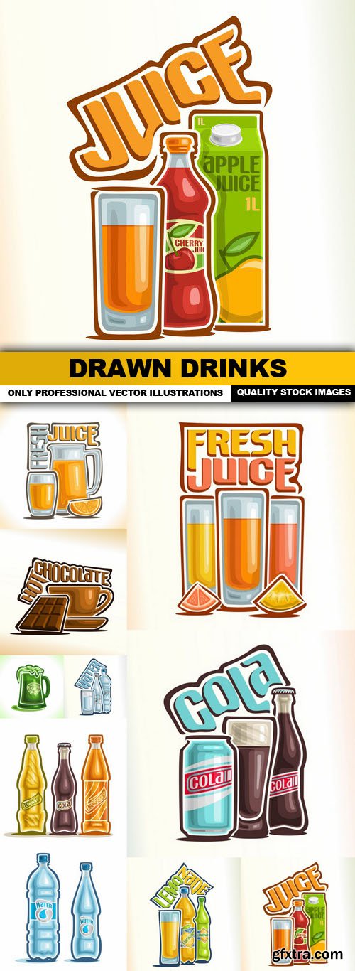 Drawn Drinks - 10 Vector