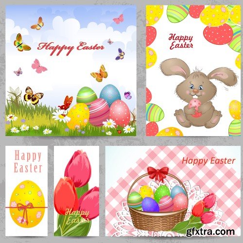 Happy Easter, Easter vector texture with rabbits