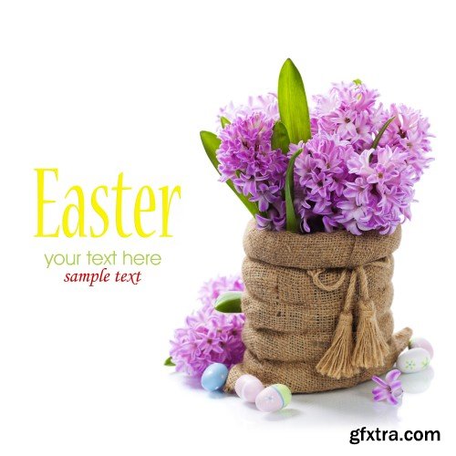 Easter background with beautiful flowers